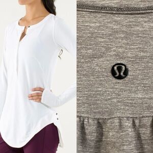 Lululemon Urbanite Henley Long Sleeve in Heather Gray